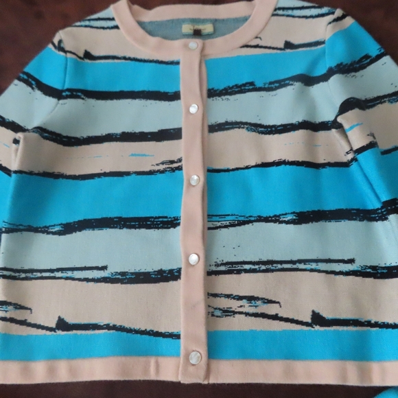 Issa London Multicolor Striped Sleeveless Knit Midi Jacket Womens Dress Size M - Picture 2 of 9